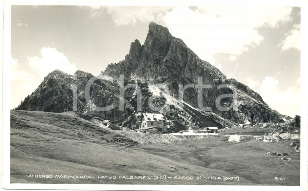 Cartolina originale da collezione 1950 ca BELLUNO Albergo MARMOLADA Passo FALZAREGO Sasso di STRIA Cartolina FP NV 1