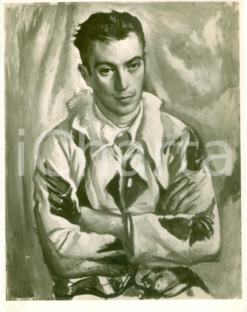 Fotografia d epoca originale 1933 FIRENZE Giannino MARCHIG Ritratto di attore Fotografia coeva del quadro 1