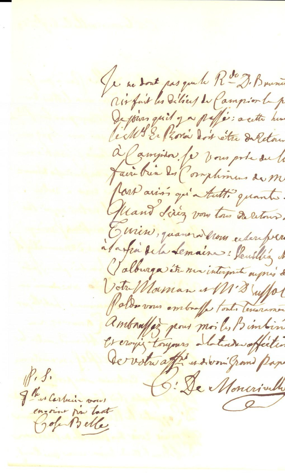 Autografo originale 1859 MONCRIVELLO VC Marchese DEL CARRETTO sul negretto per la marchesa BISIO 1