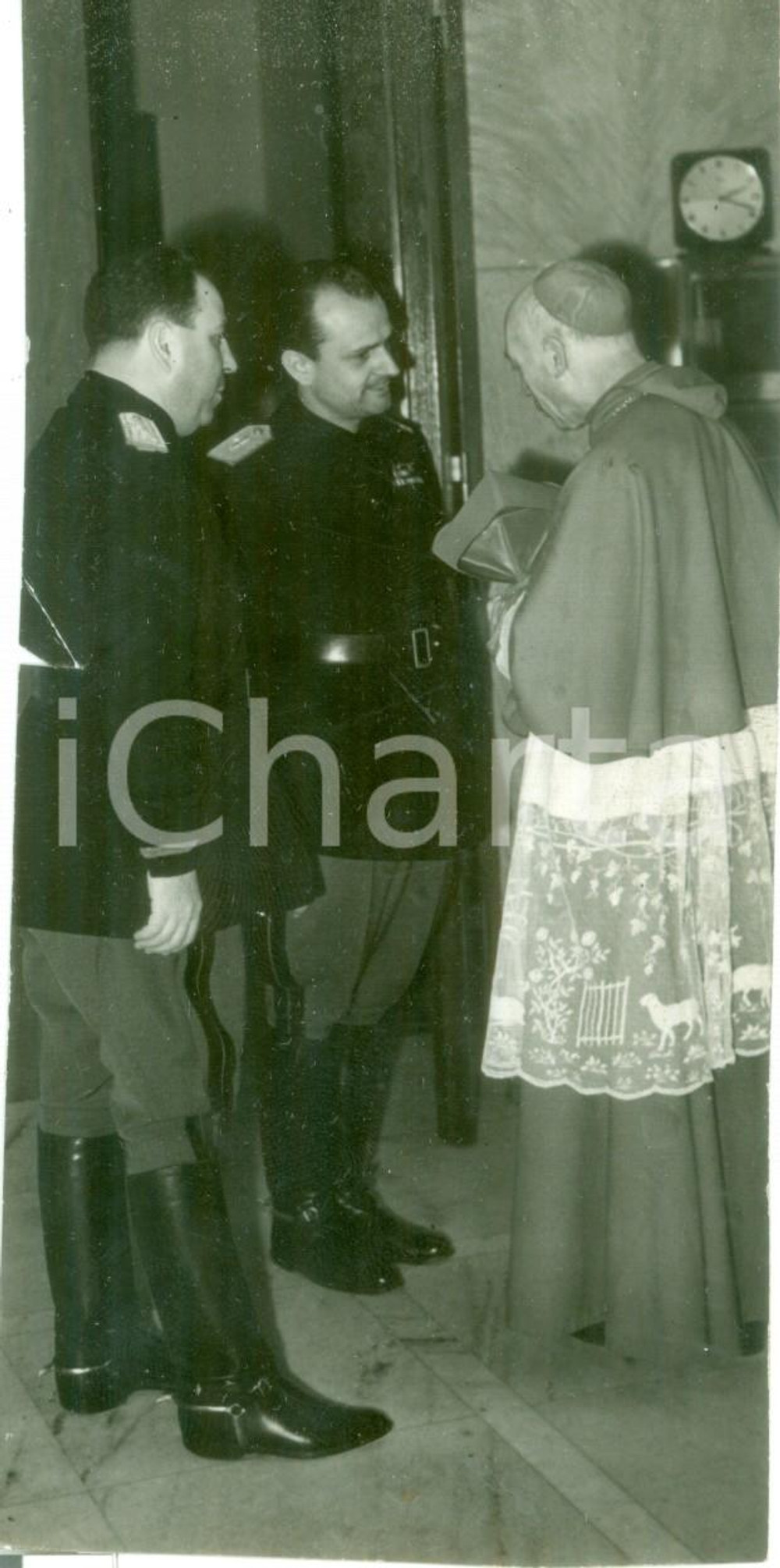 Fotografia d epoca originale 1943 MILANO Cardinale Ildefonso SCHUSTER alla Casa del Fascio Fotografia 1