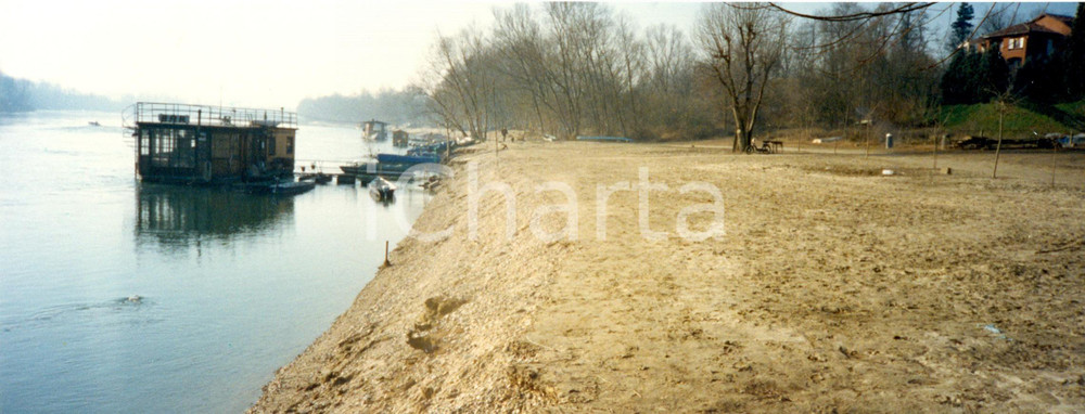 Fotografia d'epoca originale 1990 ca PAVIA SAN LANFRANCO Veduta panoramica sponda sinistra TICINO *Foto 1