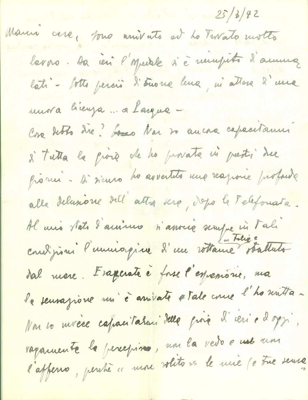 Documento originale, autentico 1942 BERGAMO WWII L ospedale si è riempito di ammalati Lettera Giulio PANZERI 1