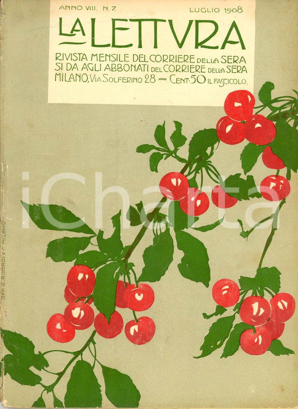 Giornale, rivista storica 1908 LA LETTURA Le ultime fotografie di MARTE Rivista ILLUSTRATA Anno VIII n°7 1