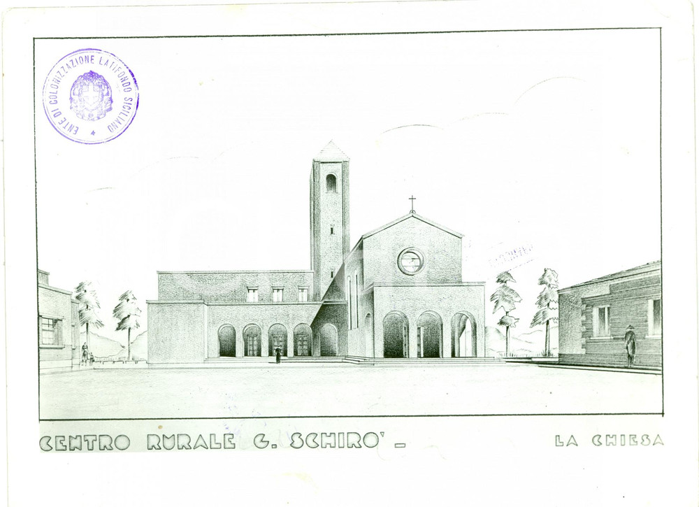 Fotografia d epoca originale 1939 MONREALE PA Chiesa di BORGO SCHIRO  Foto coeva del progetto 1