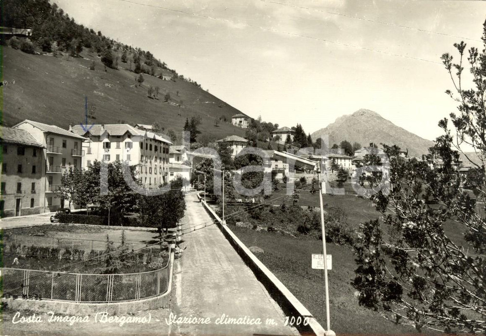 Cartolina originale da collezione 1956 COSTA VALLE IMAGNA (BG) Panorama paese e dintorni *Cartolina postale FG VG 1