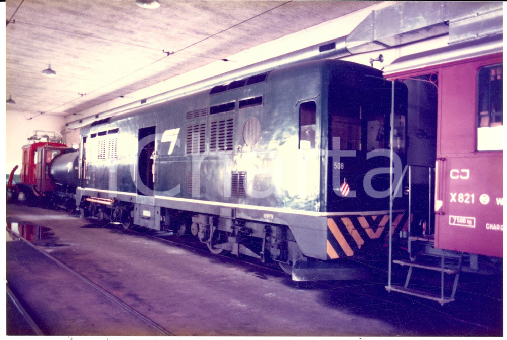 Fotografia d epoca originale 1979 ca CHEMINS DE FER DU JURA, Gm 4/4 508, ex VFD T1 1