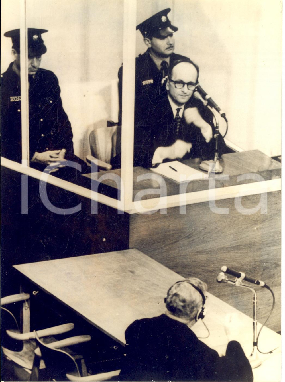 1962 GERUSALEMME Processo ad Adolf EICHMANN - L'imputato nella gabbia *Foto