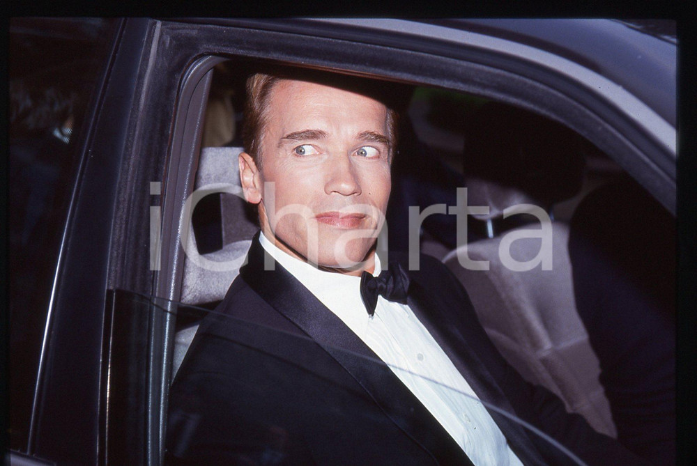 35mm vintage slide* 1992 MILANO Arnold SCHWARZENEGGER alla NOTTE dei TELEGATTI 5