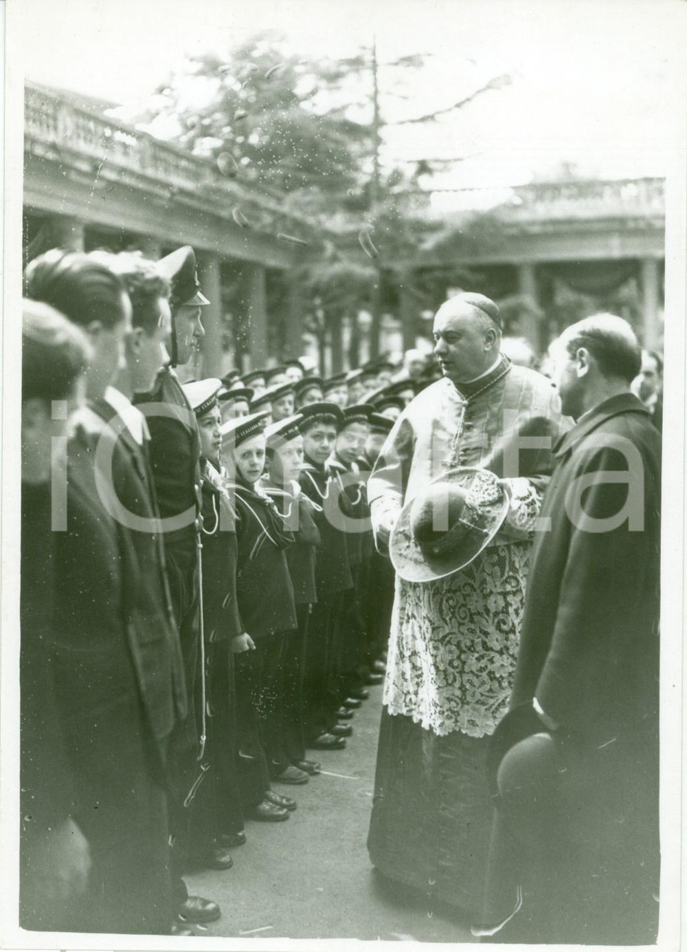 Fotografia d epoca originale 1938 MILANO Cardinale Camillo CACCIA DOMINIONI centenario di SAN CARLO BORROMEO 1