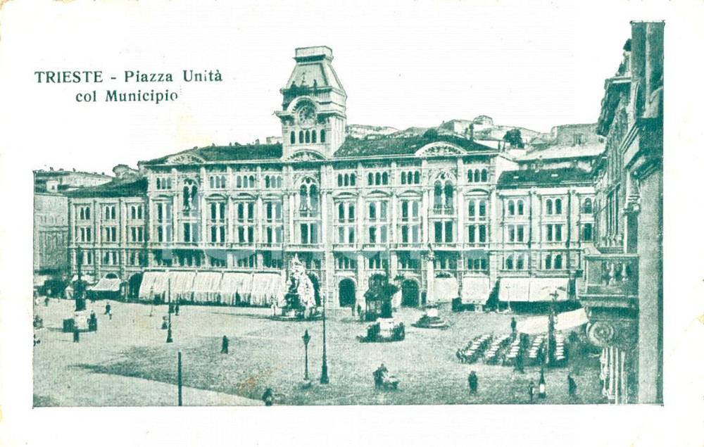 Autografo originale 1919 TRIESTE Piazza UnitÃ  - Autografo Zaverio BRACCO ovattificio *Cartolina FP 1