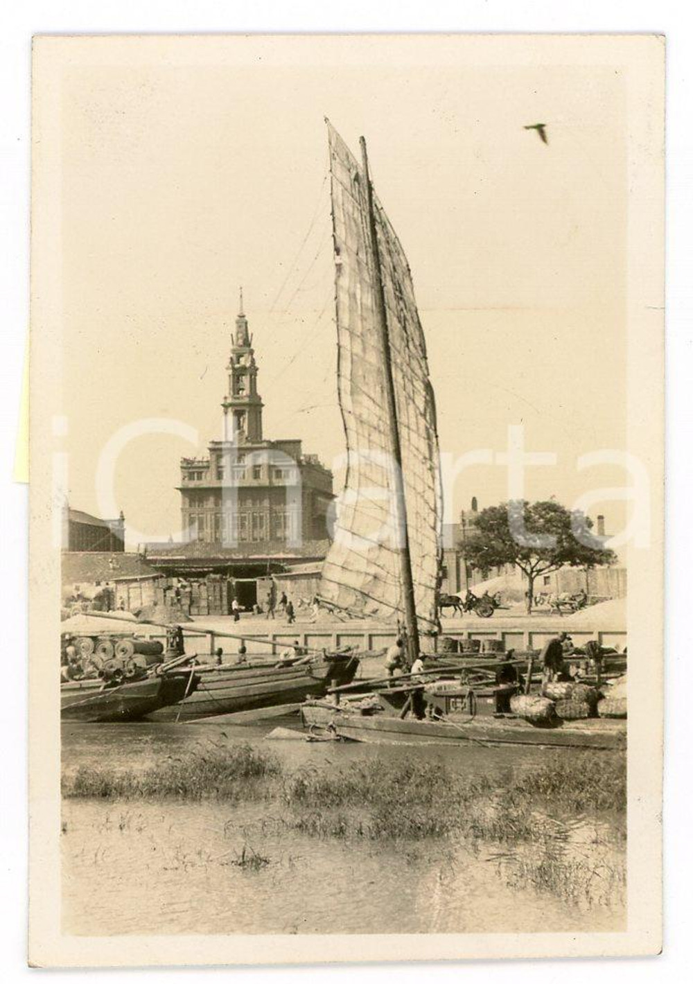 1935 ca CHINA - SHANGHAI Suzhou Creek (?) Generale view - Foto 8x5 cm (5) Fotografia d'epoca. GOOD/buono  Formato: 8x5 cm originale e autentica 1