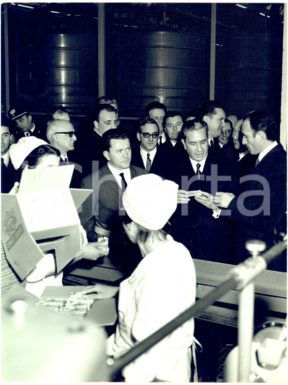 1966 AGRATE BRIANZA Aldo MORO visita stabilimento STAR con Danilo FOSSATI *Foto