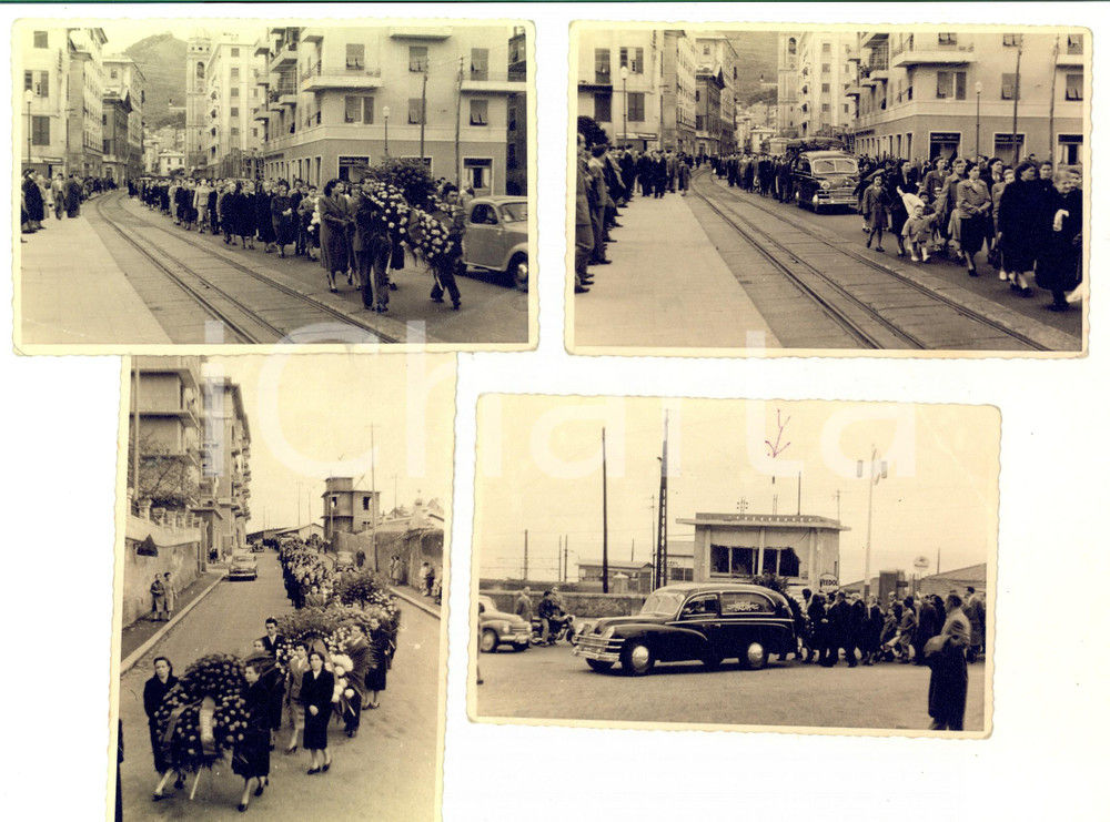 Fotografia d epoca originale 1950 ca GENOVA ? Funerali di una donna vittima di crollo Lotto 4 foto 13x8 1