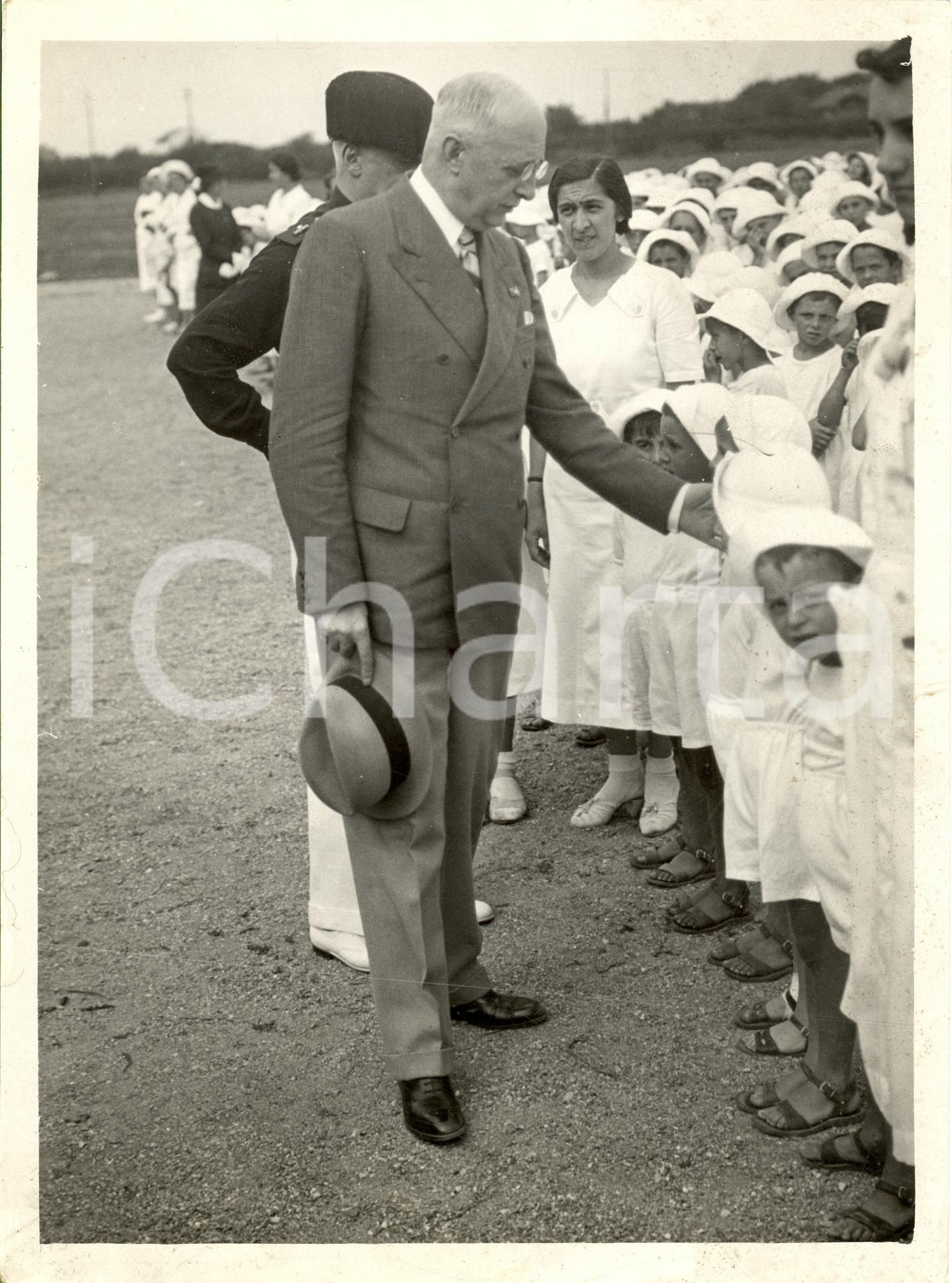 Fotografia d epoca originale 1936 LEGNANO Prefetto Riccardo MOTTA visita la colonia elioterapica Foto 2 1