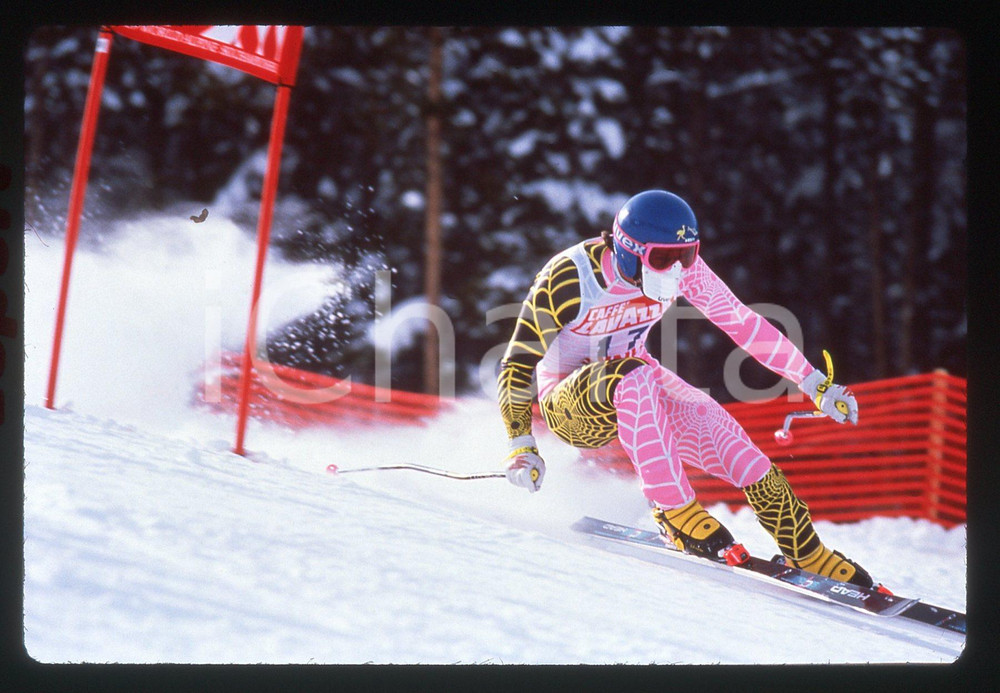 35mm vintage slide* 1989 VAIL Mondiali SCI ALPINO - Tomaž CIZMAN nel SUPER G