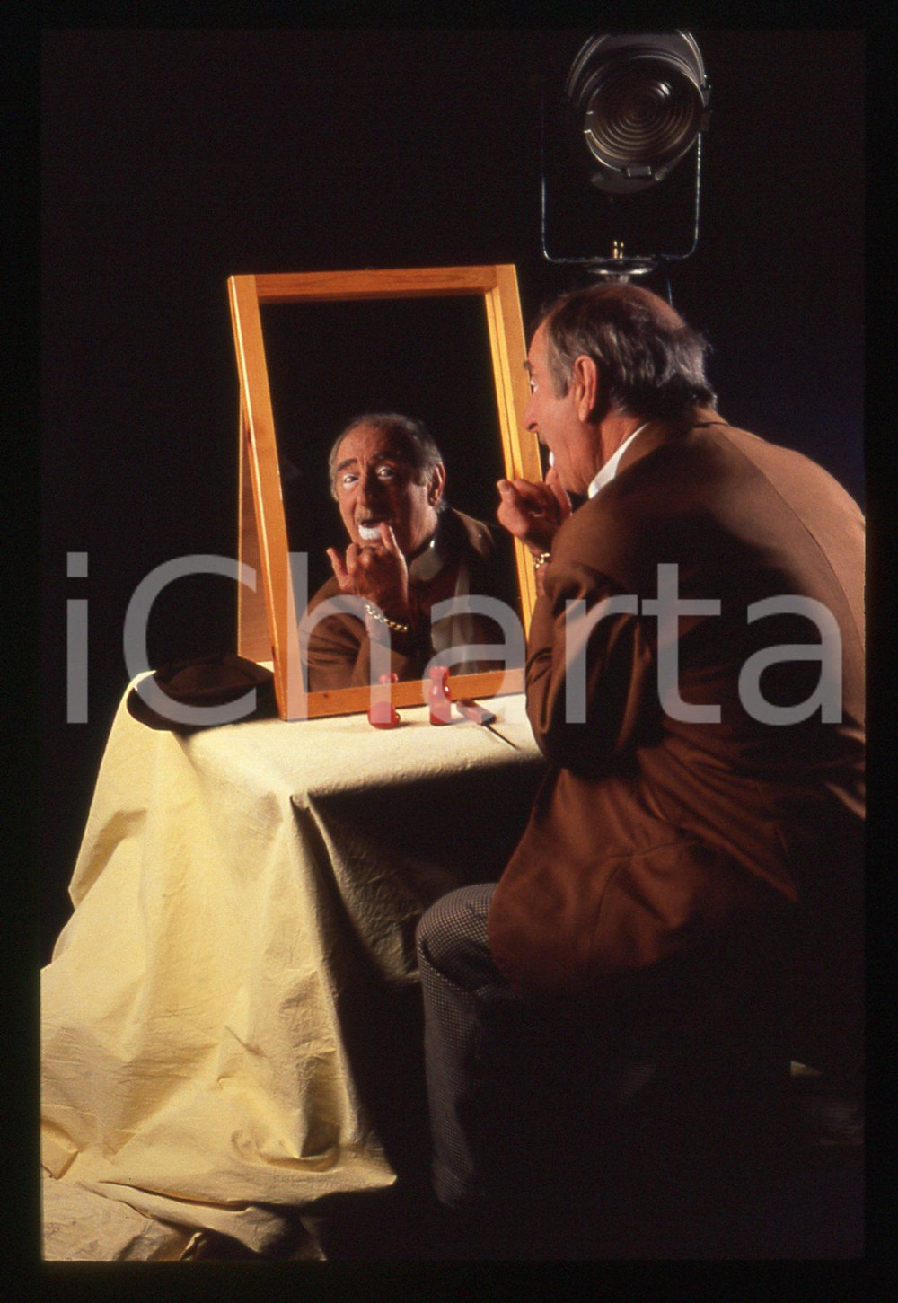 Fotografia d epoca originale 35mm vintage slide 1990 ca FRANCIA CIRCO Achille ZAVATTA Clown AUGUSTE 2 1