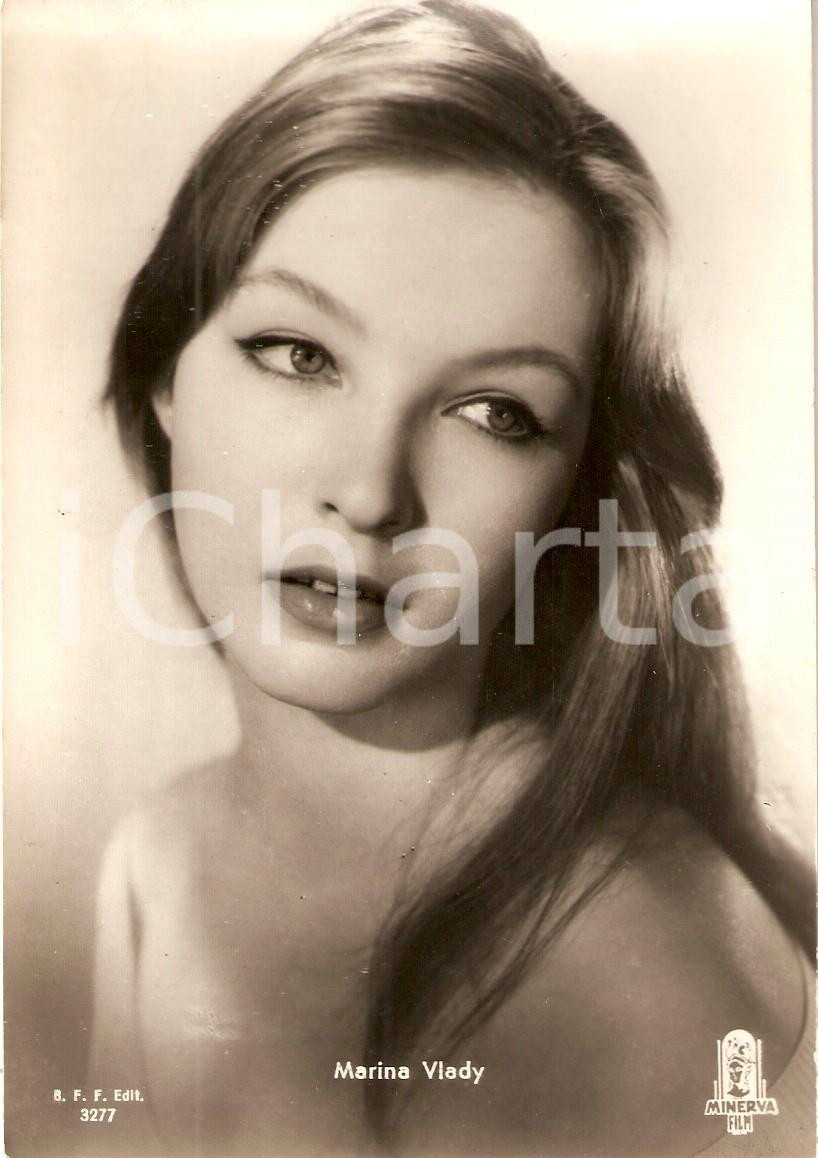 Cartolina originale da collezione 1960 ca CINEMA Actress Marina VLADY Portrait MINERVA FILM Cartolina FG NV 1