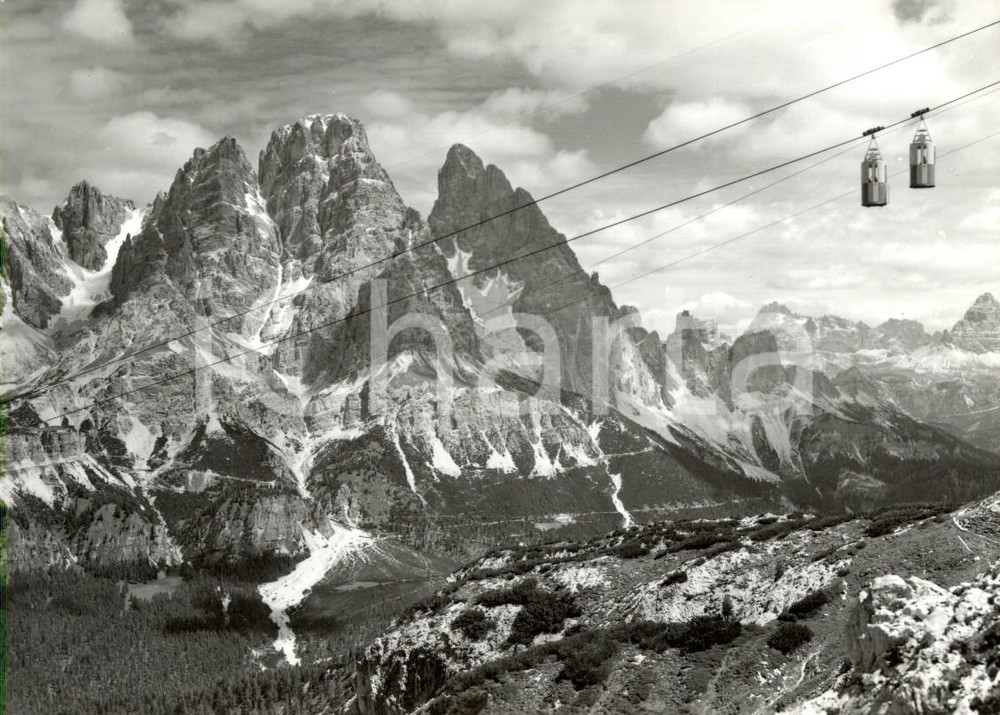 Cartolina originale da collezione 1967 FALORIA (BL) DOLOMITI Veduta funivia TONDI e Monte CRISTALLO *Cartolina VG 1
