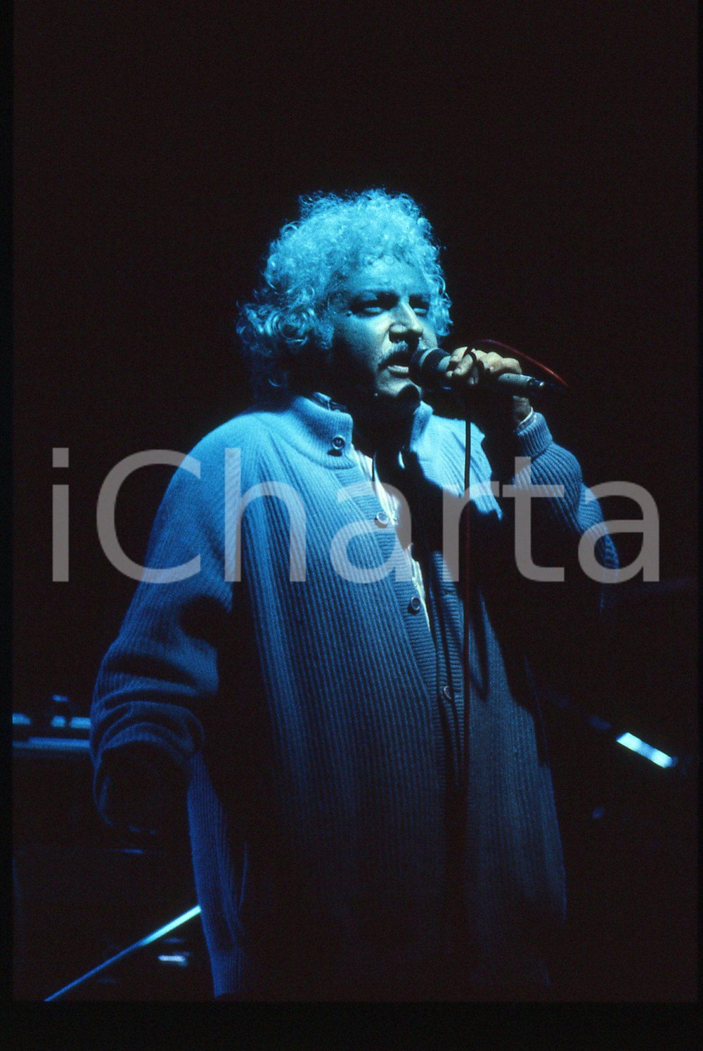 35mm vintage slide* 1990ca ITALIA MUSICA Bruno LAUZI durante un concerto (2)