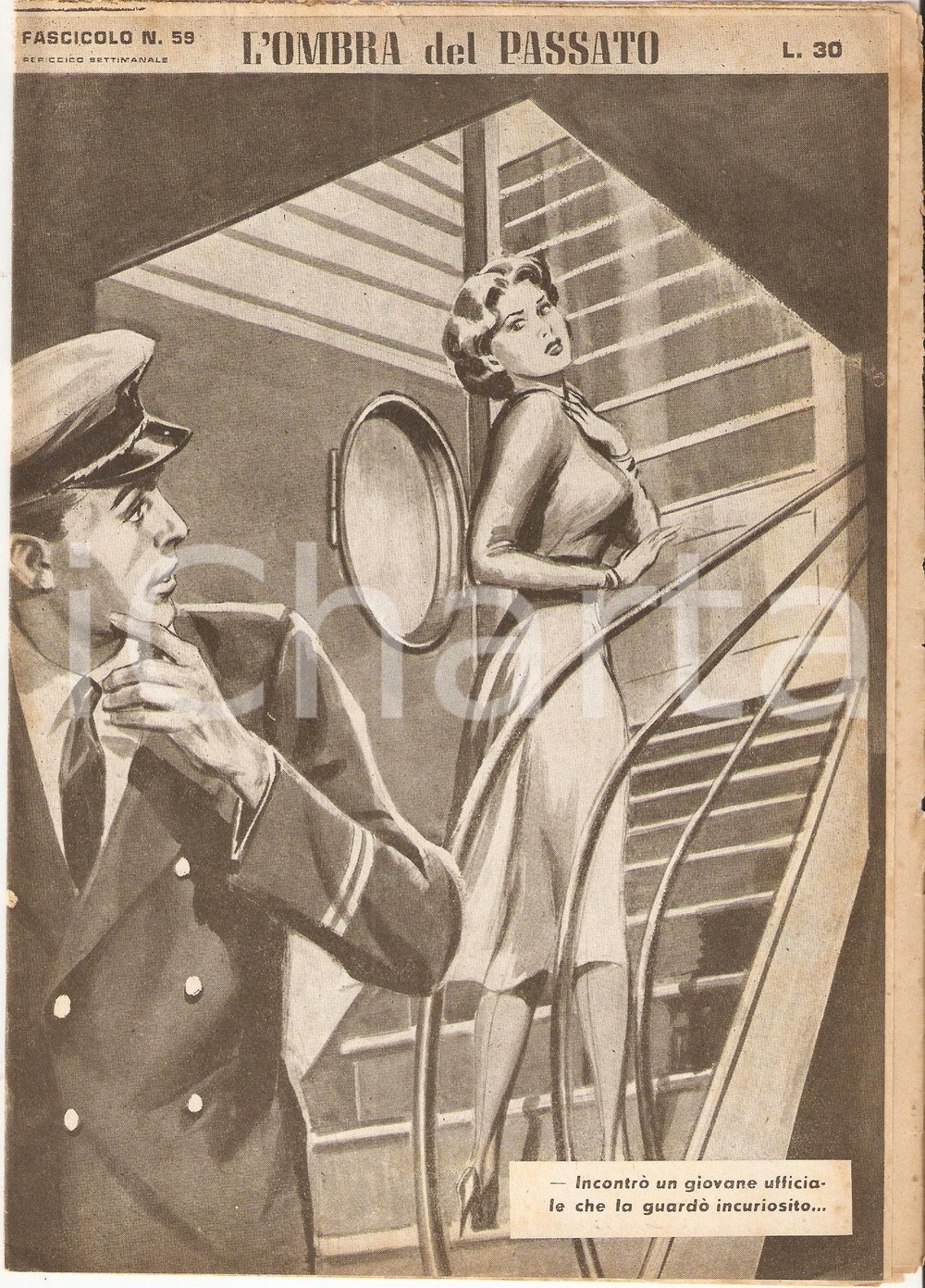 Giornale, rivista storica 1956 OMBRA DEL PASSATO Jean DE VALLORBE Capitano nota una bella donna Fasc. 59 1