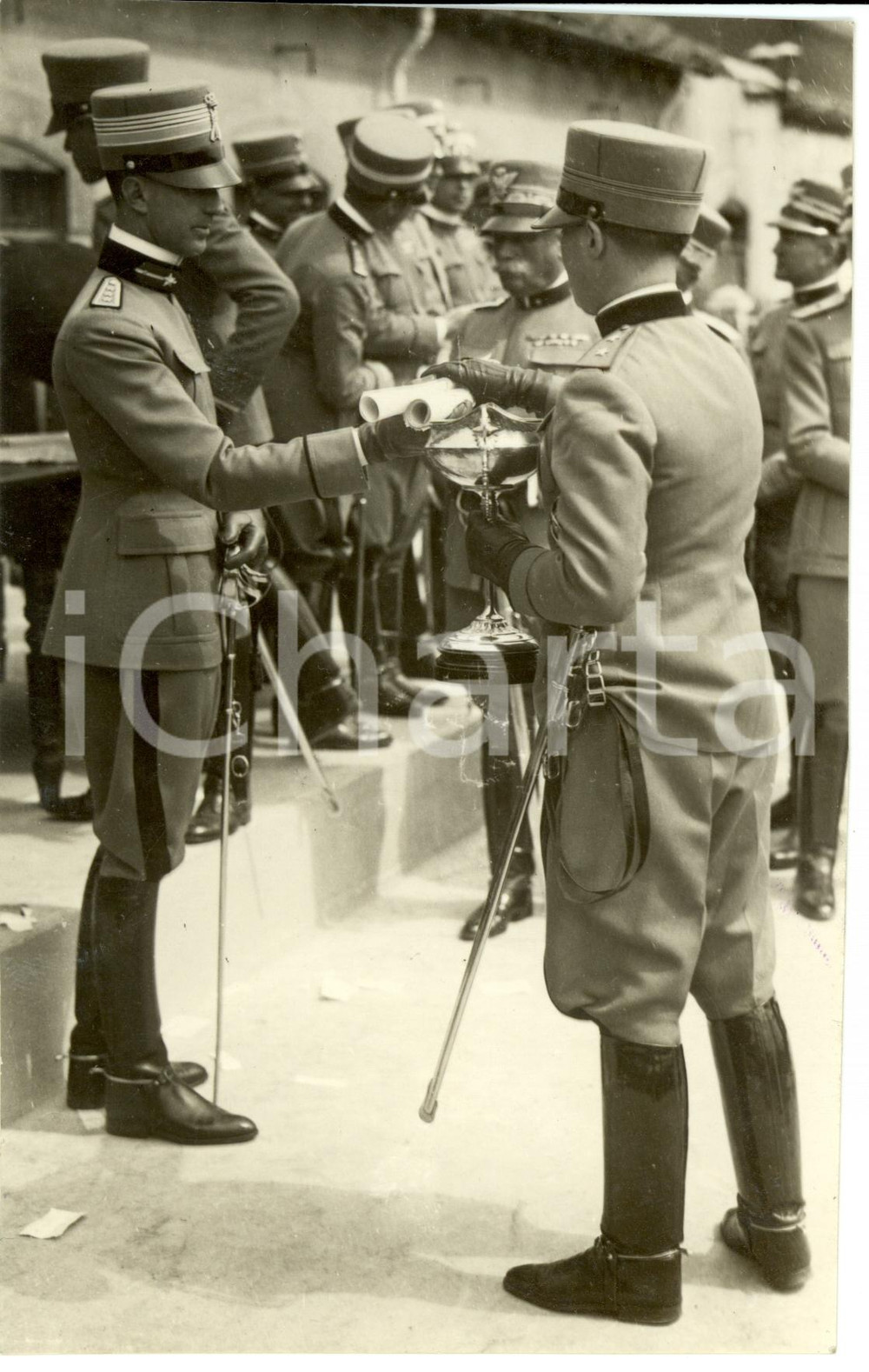 Fotografia d epoca originale 1930 Torino Principe Piemonte UMBERTO II inaugura nuovo stadio militare Foto 1