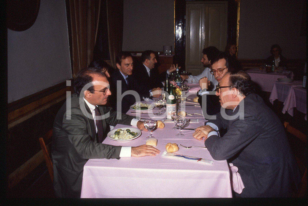 35mm vintage slide* 1990 MILANO (?) Giovanni VALENTINI Fedele CONFALONIERI (3)