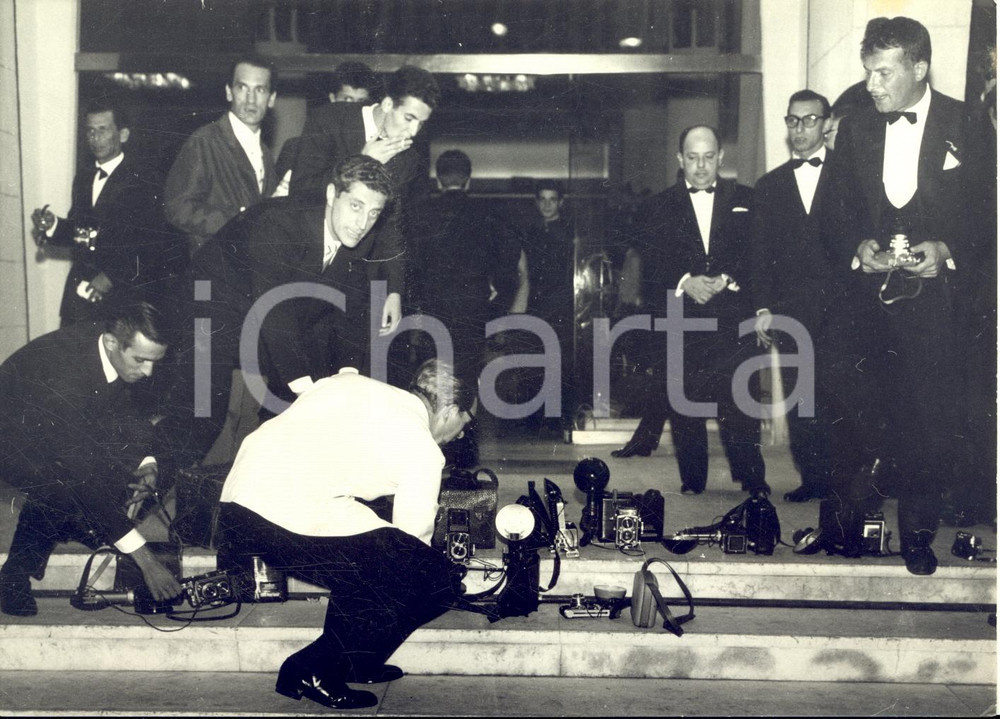 1955 ca VENEZIA Mostra del Cinema - Sciopero reporter per contrasti con la tv