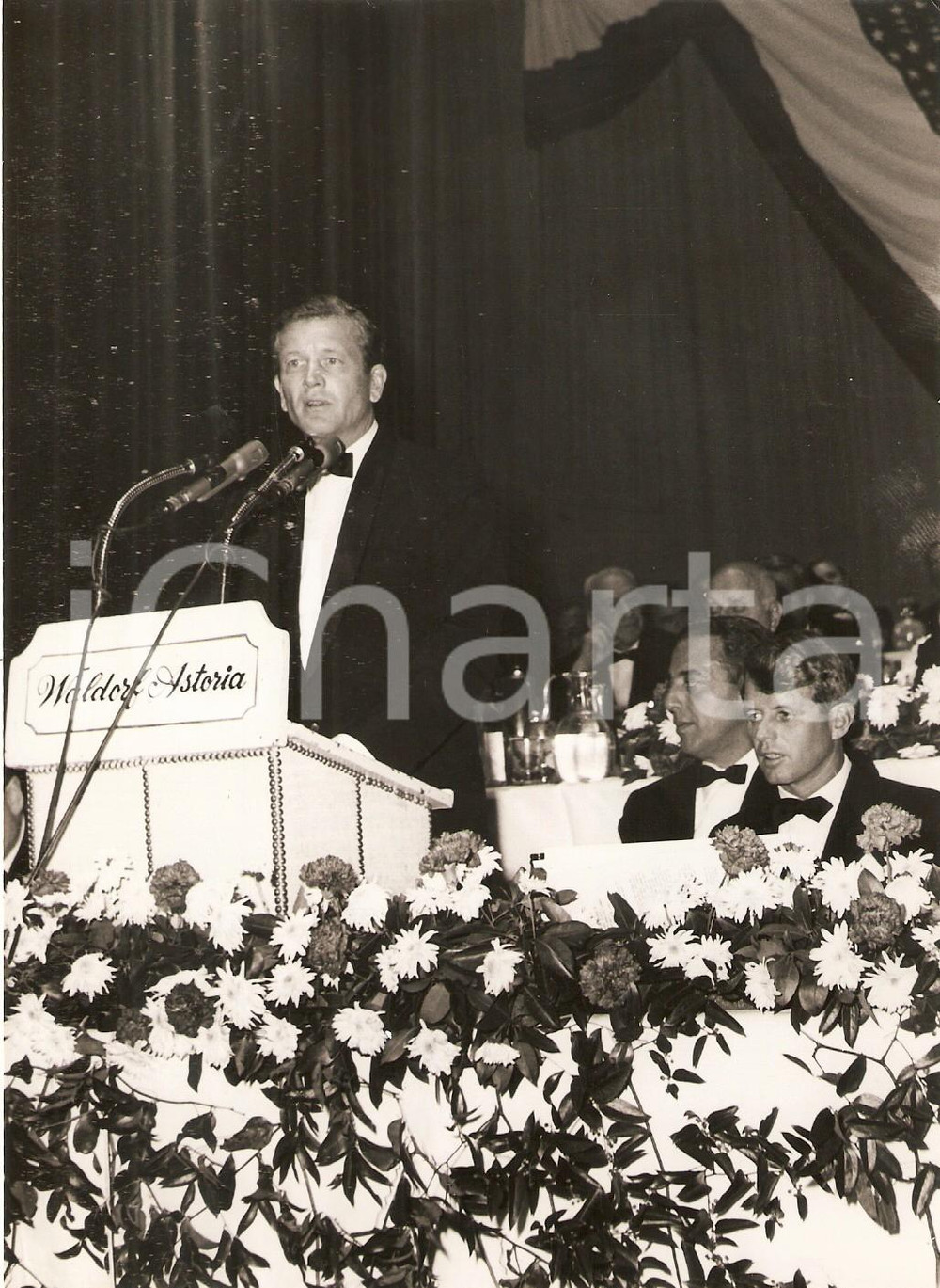 Fotografia d epoca originale 1966 NEW YORK  COLUMBUS DAY John LINDSAY Robert KENNEDY Fortune POPE Foto 1