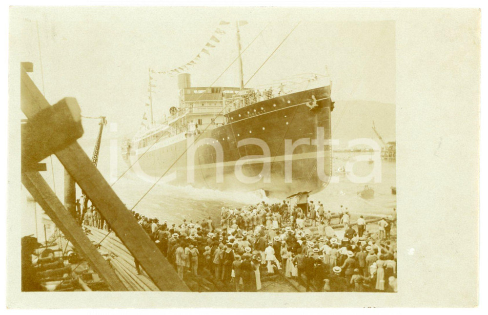 1910 ca REGIA MARINA Varo piroscafo FIRENZE - Foto RARA 14x9 cm  Fotografia d'epoca, con didascalia manoscritta al verso.CONDIZIONI: GFORMATO: 14x9 cm    originale e autentica 1