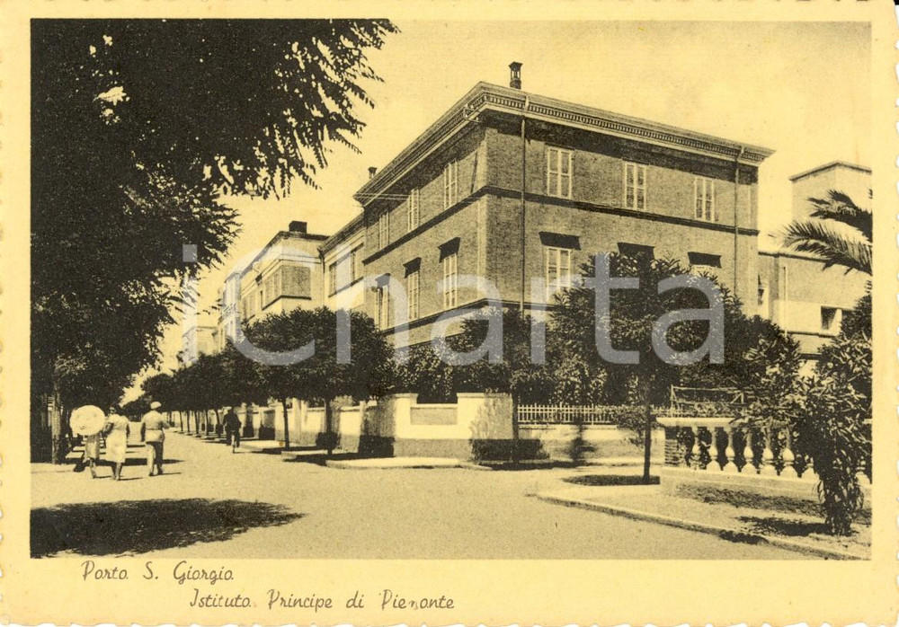 Cartolina originale da collezione 1940 ca PORTO SAN GIORGIO FM Istituto PRINCIPE DI PIEMONTE Animata FG NV 1
