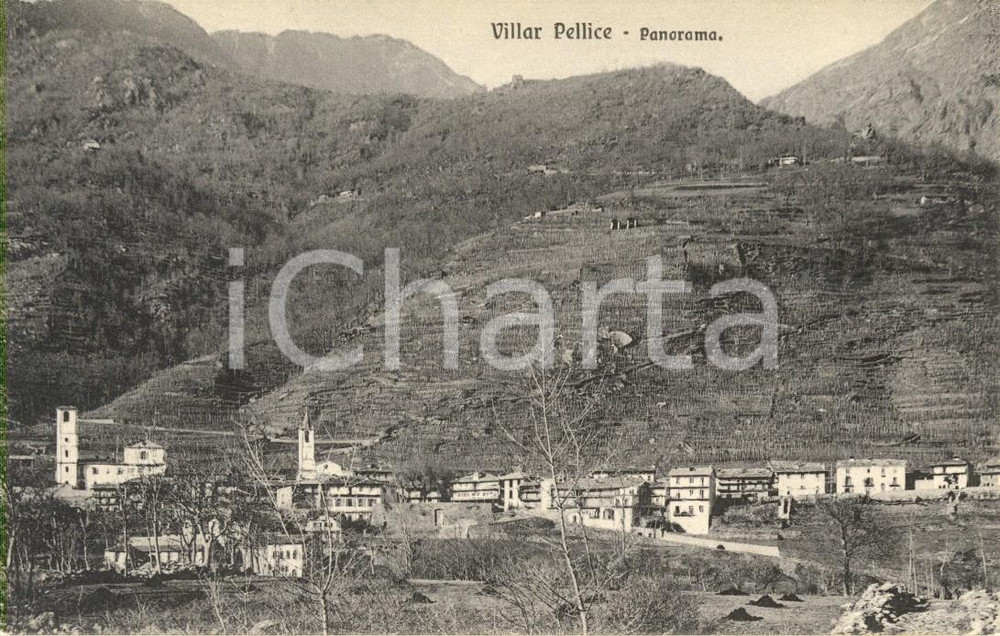 Cartolina originale da collezione 1930 ca VILLAR PELLICE TO Veduta del paese e della vallata Cartolina FP NV 1