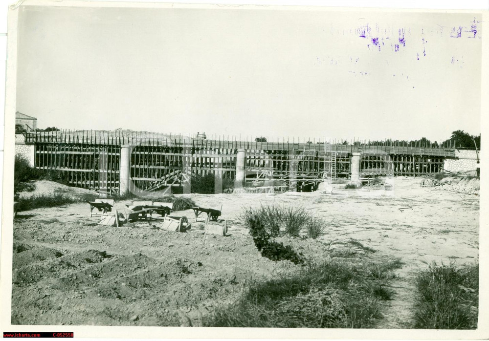 Fotografia d'epoca originale 1935 NOTO (SR) Costruzione Ponte SAN PAOLO a BUCACHEMI 1