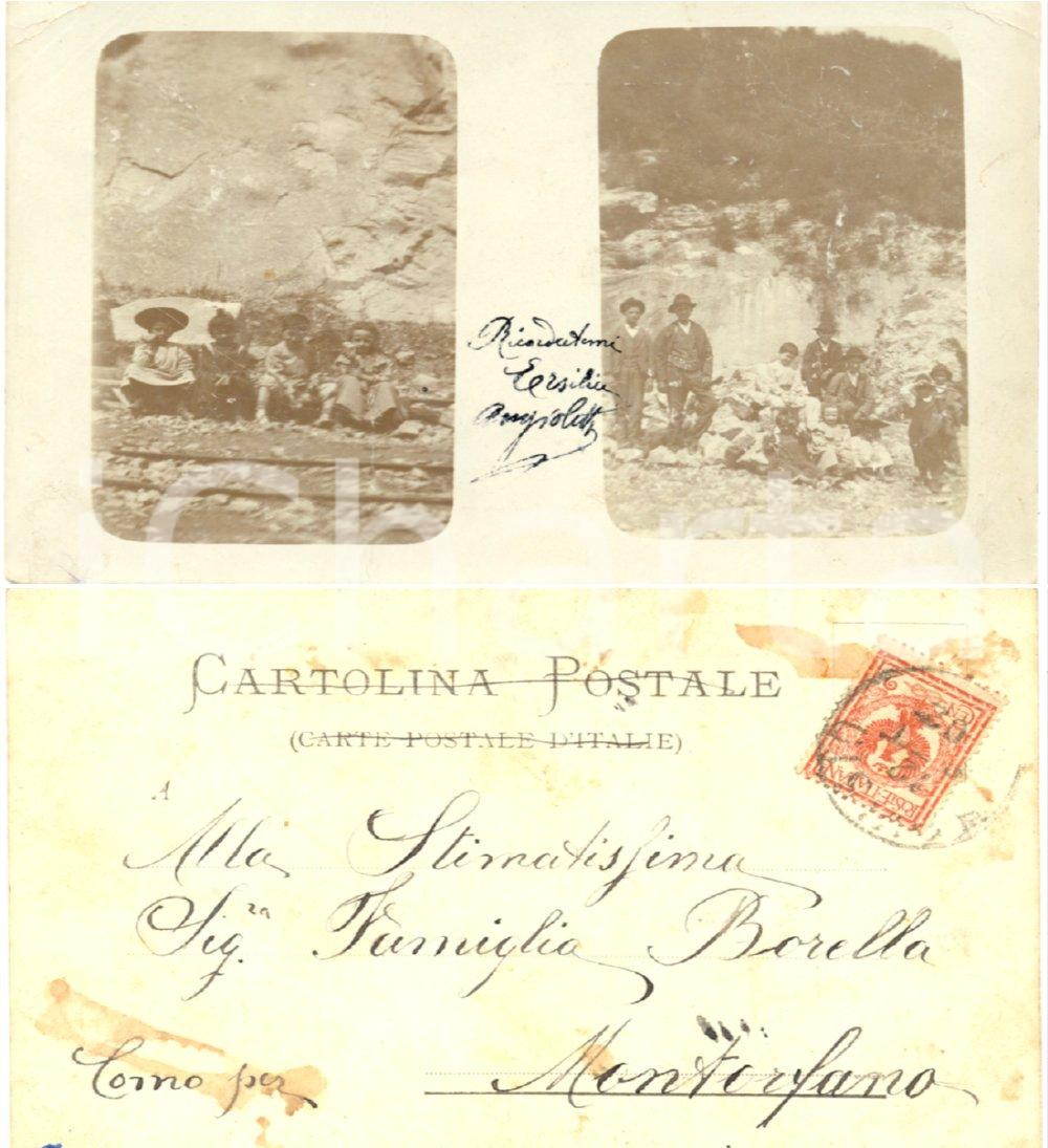 Fotografia d epoca originale 1902 VASTO CH Ersilia ANGIOLETTI lungo una ferrovia Ritratto VINTAGE FP VG 1