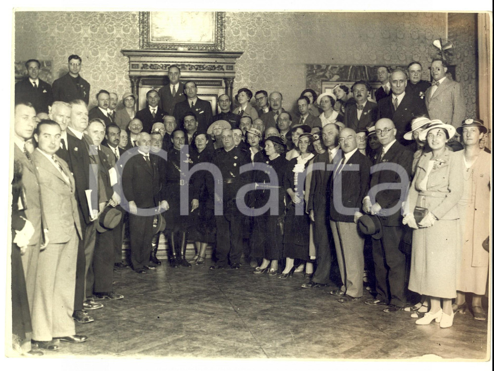 Fotografia d epoca originale 1930 ca ROMA Palazzo VIDONI CAFFARELLI Achille STARACE riceve una delegazione 1