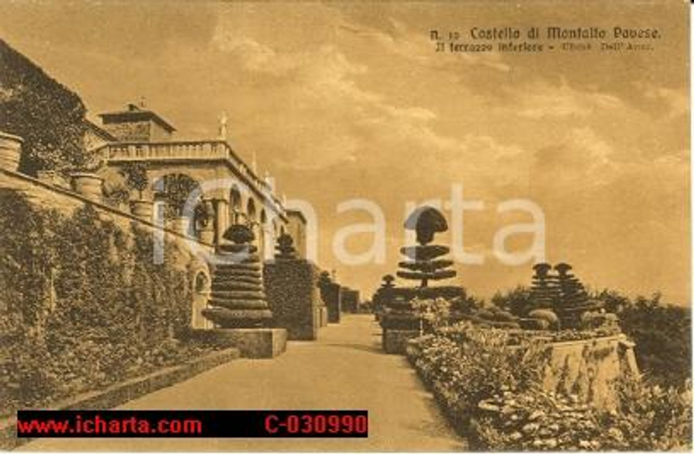 Cartolina originale da collezione 1930 ca MONTALTO PAVESE (PV) Cortile d'onore del Castello *Cartolina 2 1