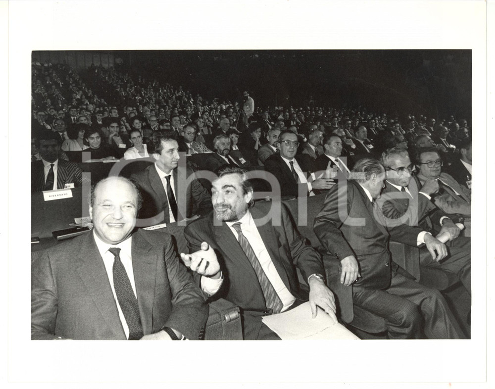 Fotografia d epoca originale 1985 ca  ROMA Convegno con il ministro Giovanni GORIA  Foto 1