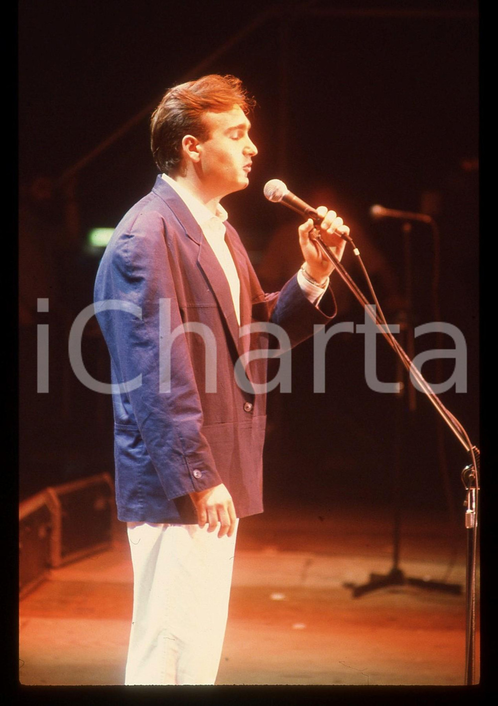 35mm vintage slide* 1990 ca ITALIA Antonio DECIMO Ritratto del cantante (2)