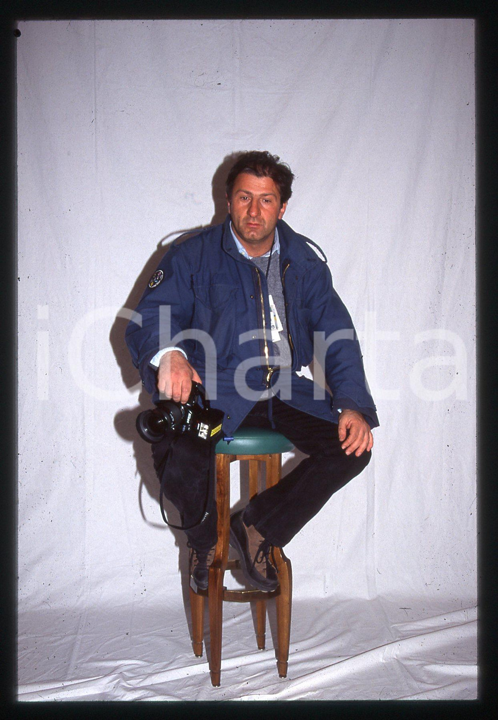 35mm vintage slide* 1990 ca COSTUME - Riccardo FREZZA Ritratto del paparazzo (2)
