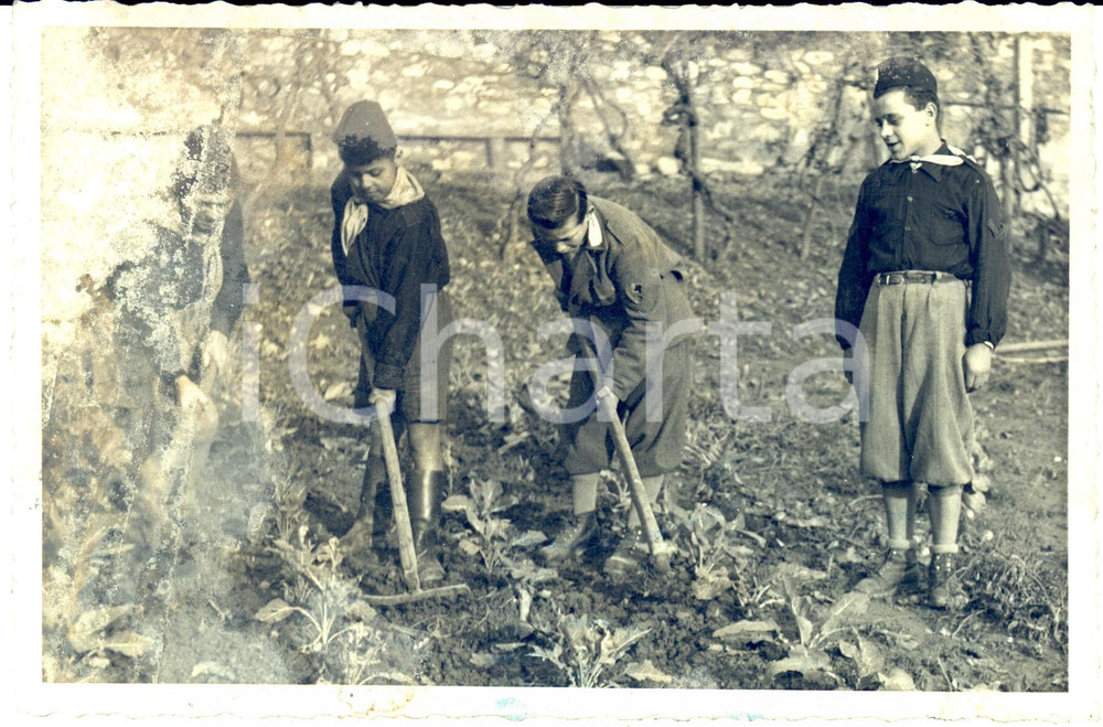 Fotografia d epoca originale 1939 STIA AR Campo di addestramento al lavoro BALILLA Foto DANNEGGIATA 1