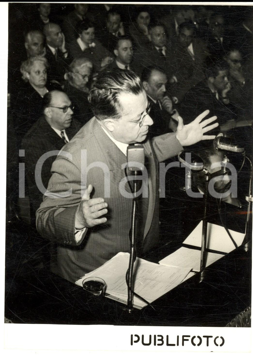 1953 ROMA Palmiro TOGLIATTI al Consiglio Nazionale del PCI - Foto 13x18 cm