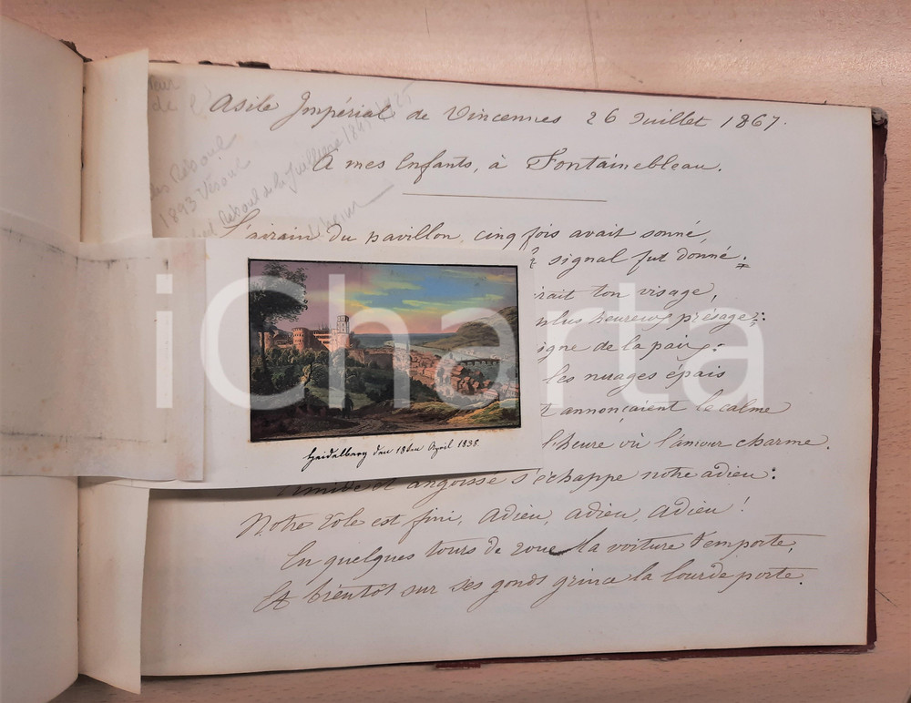 Oggetto da collezione cartaceo 1890 ca VINCENNES LouisJules REBOUL DE LA JUILLIERE Album manoscritto 100 pp. 1