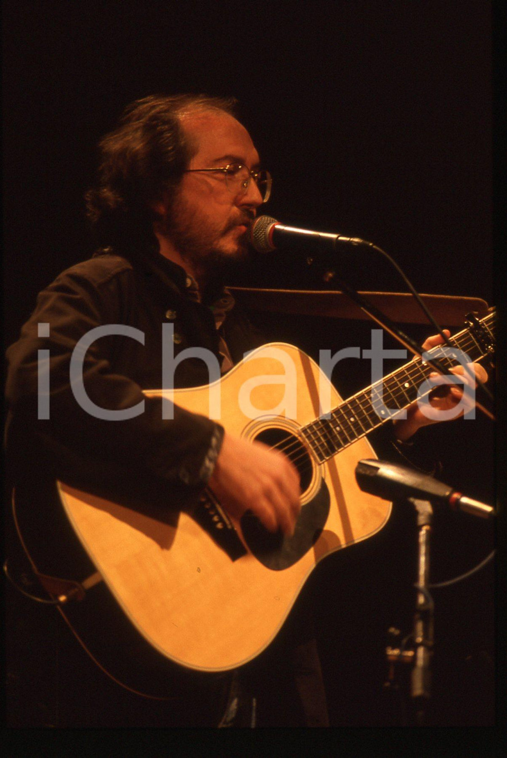 35mm vintage slide* 1988 SANREMO Claudio LOLLI sul palco del CLUB TENCO (6)