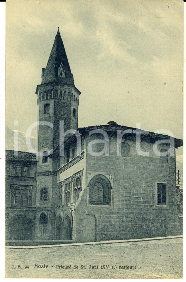Cartolina originale da collezione 1931 AOSTA Priorato di SANT ORSO dopo i restauri Cartolina FP VG 1