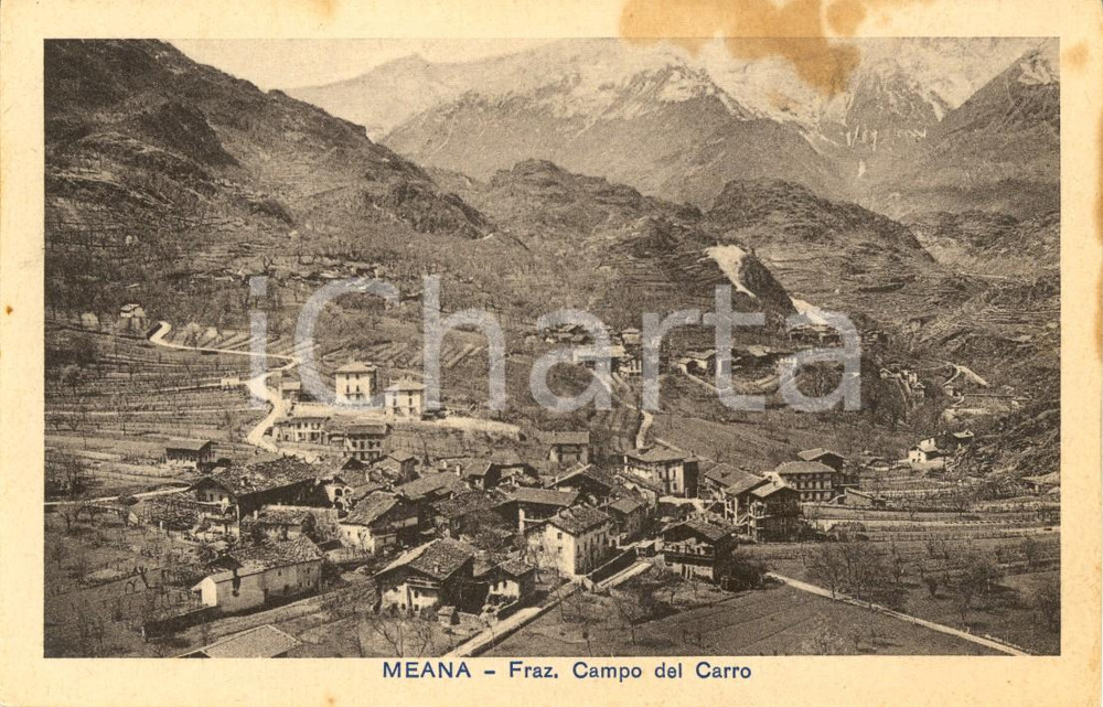 Cartolina originale da collezione 1915 ca MEANA DI SUSA TO Frazione CAMPO DEL CARRO Cartolina DANNEGGIATA FP NV 1