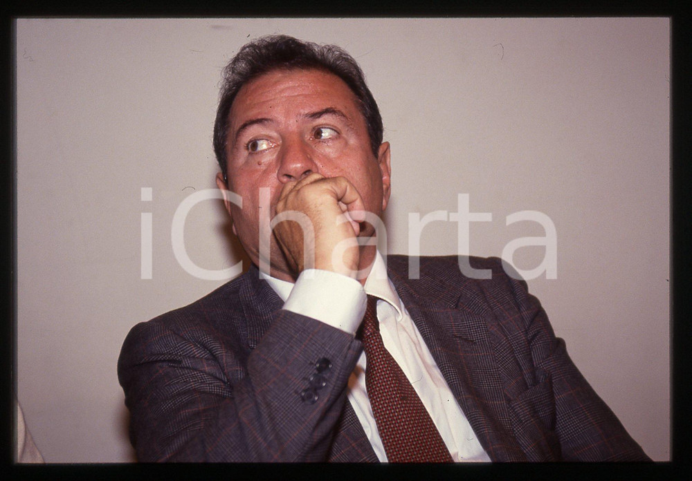 35mm vintage slide* 1985 ca POLITICA Adalberto MINUCCI ritratto PCI (1)