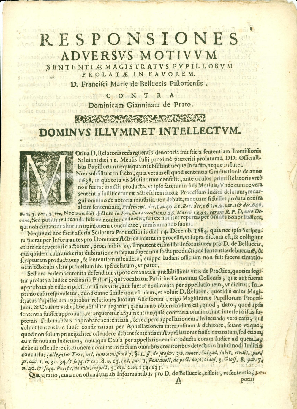 Documento originale, autentico 1686 PISTOIA Francesco Maria BELLUCCI vs Domenica GIANNINA Magistrato bambini 1