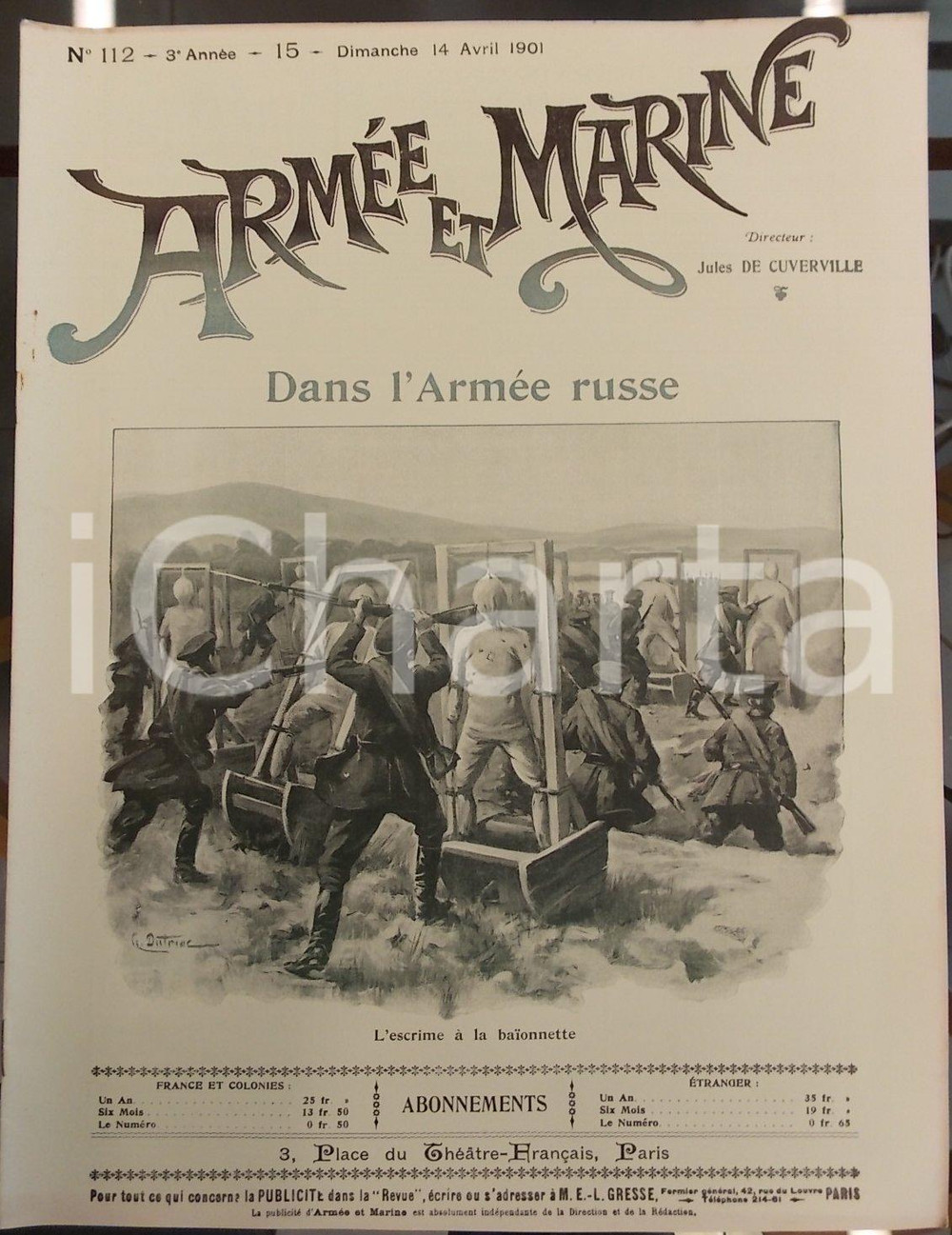 Giornale, rivista storica 1901 ARMEE ET MARINE Dans l'Armée russe du tsar *Revue année III n° 112 1