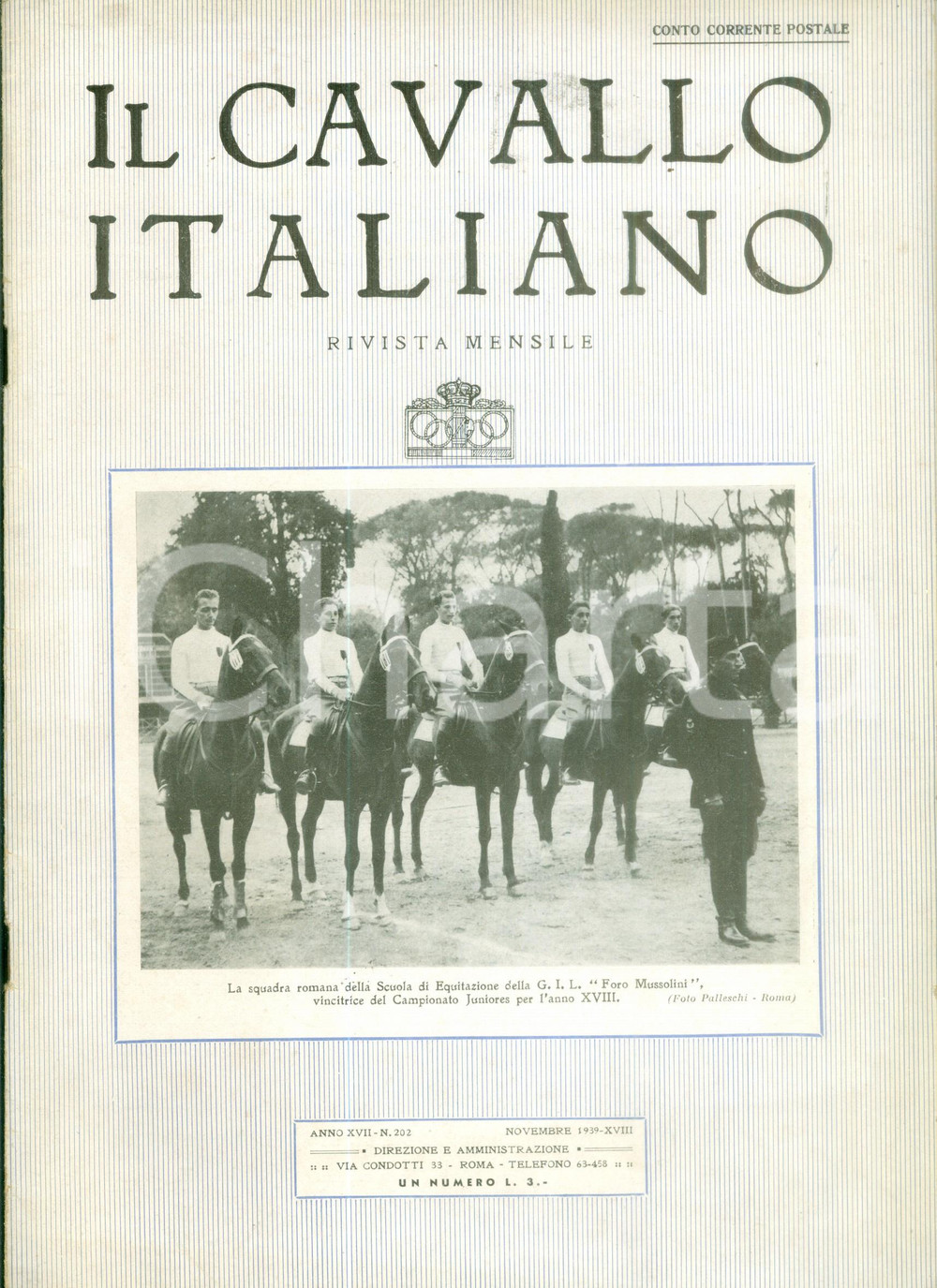 1939 IL CAVALLO ITALIANO Concorso internazionale AQUISGRANA *Rivista ILLUSTRATA DIMENSIONI: cm 21 x 30CONDIZIONI: GOOD    originale e autentica 1