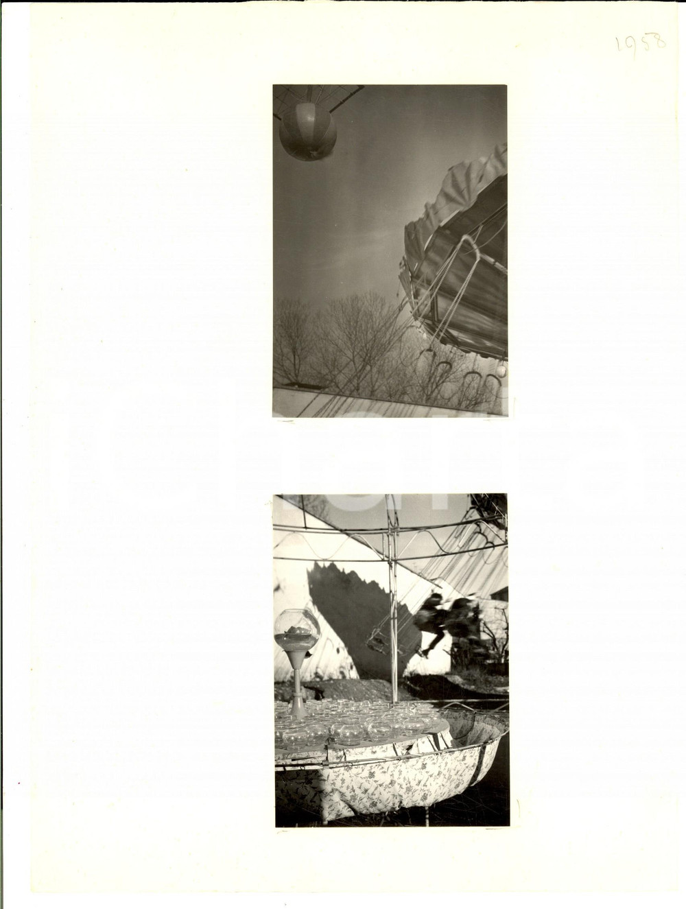 Fotografia d epoca originale 1958 MILANO Tra le giostre in volo Lotto 2 fotografie ARTISTICHE 7x10 cm 1