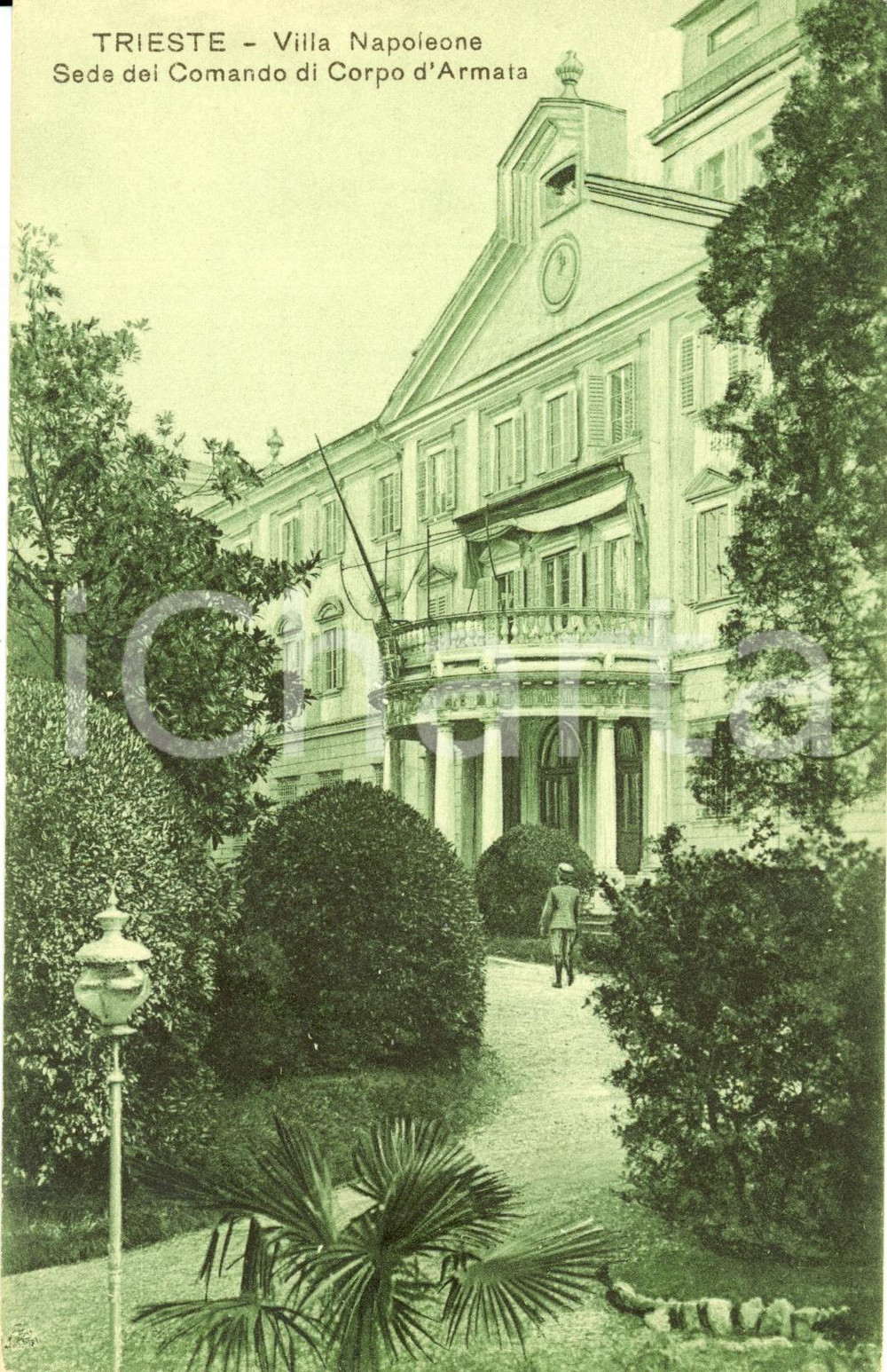 Cartolina originale da collezione 1920 ca TRIESTE Villa NAPOLEONE Sede Comando Corpo d Armata Cartolina FP NV 1